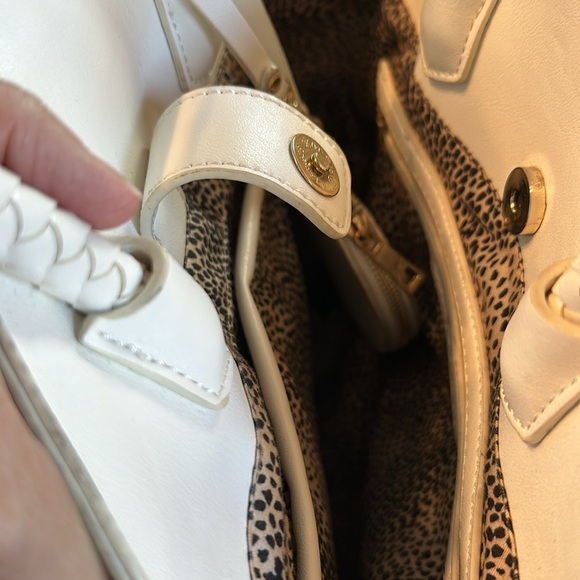 Sole Society White and Rattan Large Handbag - Picture 12 of 16